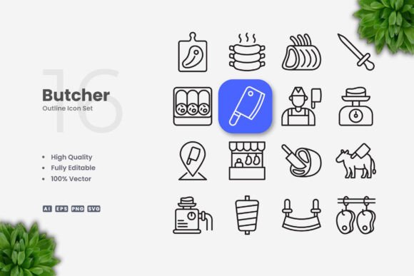 Butcher Icons: A Versatile and Professional Design Resource