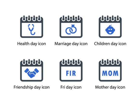 Calendar Icon Set 4 – A Versatile Tool for Designers and Developers