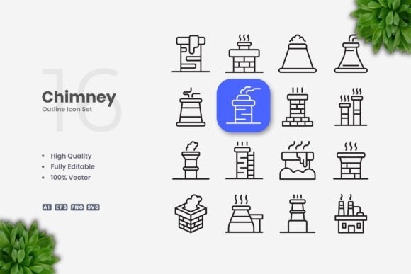 Chimney Icons for Modern Design Needs