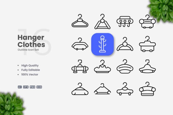 Clothes Hanger Icons for Modern Design Projects