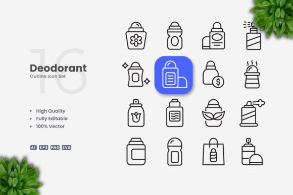 Deodorant Icons: Simple and Clean Design for Every Project