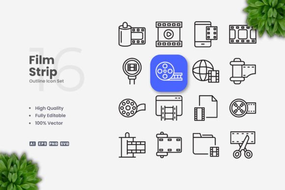 Film Strip Icons: Modern Design for Every Project