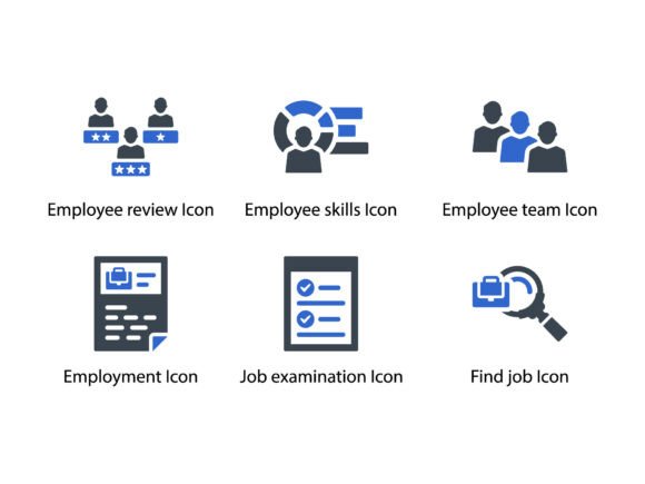 Find Job Interview Icon Set 4: A Versatile Tool for Designers and Professionals