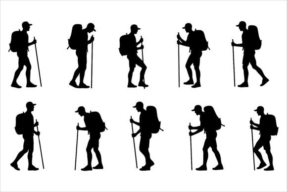 Hiking Icon Vector Bundle