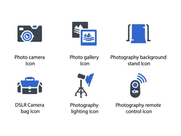 Photography Accessories Icon Set 4: Elevating Visual Communication with Precision and Style