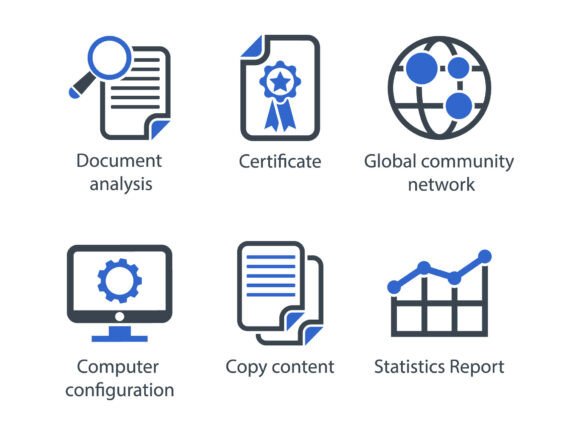 SEO Internet Blue Icon Set 14