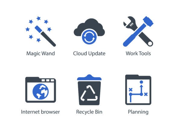 SEO Internet Blue Icon Set 9: Elevating Visual Communication in Modern Design