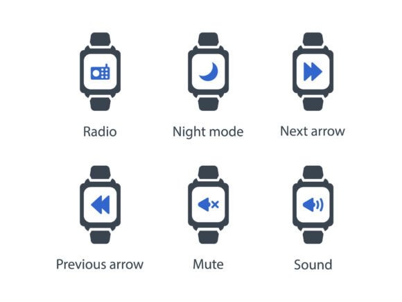 Smart Watch Icon Set 10: Sleek, Versatile Design Tools