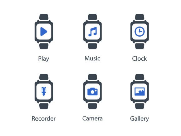 Smart Watch Icon Set 5: Elevate Your Design Projects with Precision and Style